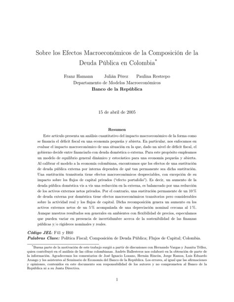 Sobre Los Efectos Macroecon Micos De La Composici N De La