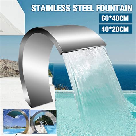 Water Stainless Steel Waterfall Fountain Pool Water Fountain Stainless