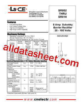 SR806 Datasheet PDF Shanghai Lunsure Electronic Tech