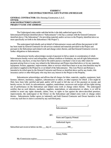 Subcontractor Lien Waiver Form Pdf Fill Out And Sign