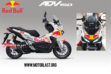 Modif Striping Honda Adv Redbull White Motoblast