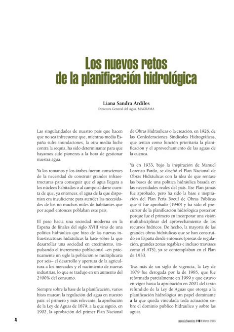 PDF Los nuevos retos de la planificación hidrológica 110 Marzo