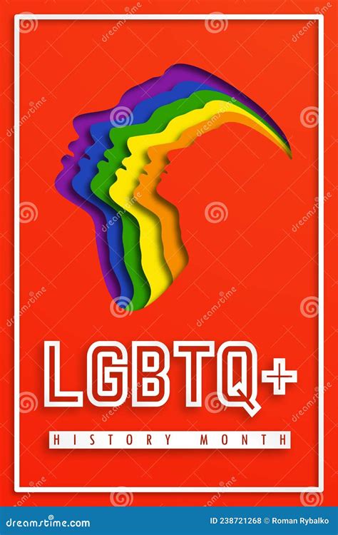 Poster Lgbtq Pride History Month Peoples Faces Look Up In Lgbt Colors