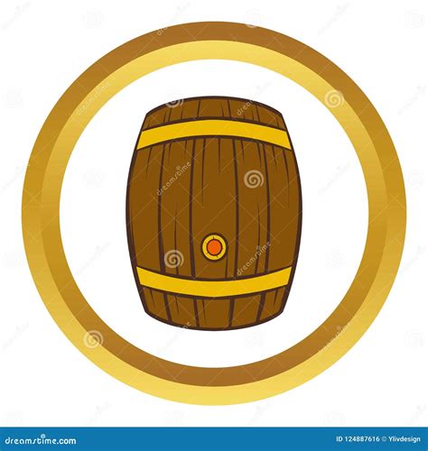 Wooden Barrel Of Beer Icon Cartoon Style Stock Illustration