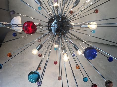 Grand Lustre Sputnik En Verre De Murano Multicolore De Murano En Vente