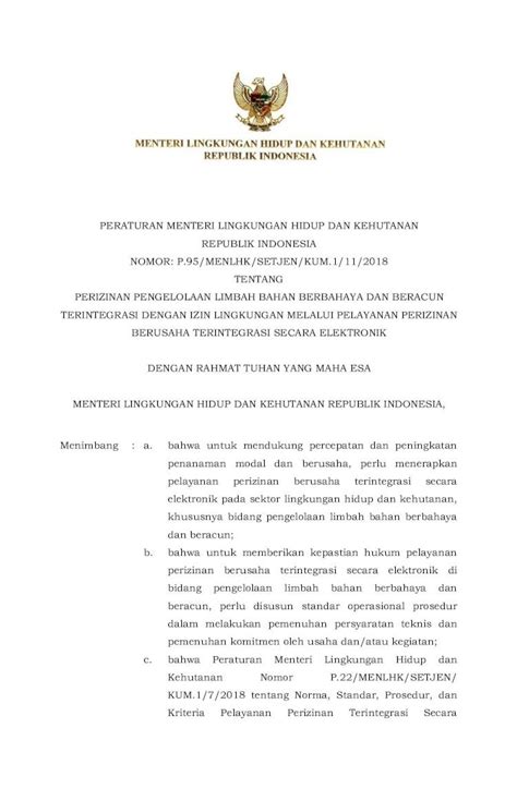 PDF PERATURAN MENTERI LINGKUNGAN HIDUP DAN KEHUTANAN PERIZINAN