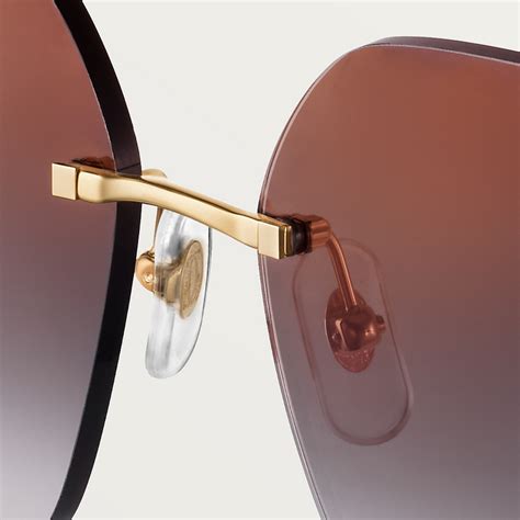 Cresw Panth Re De Cartier Sunglasses Smooth Golden Finish