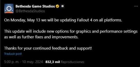 Bethesda responde por la actualización de Fallout 4 y confirma que hará