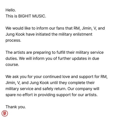 Bts Members Military Enlistment Rm Jimin V And Jungkook Prepare For