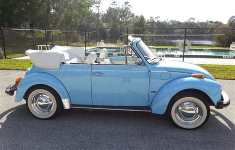 Florida Blue 1979 Volkswagen Super Beetle Convertible For Sale Mcg Marketplace