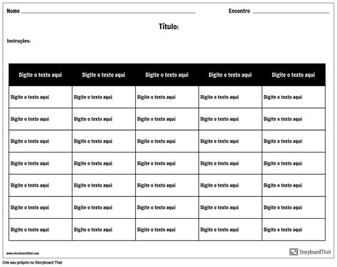 Tabela 5 Colunas 7 Linhas Storyboard Por Pt Examples