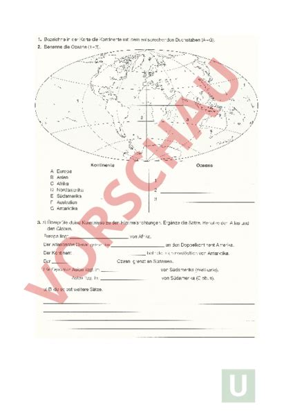 Arbeitsblatt Orientierung Auf Der Erde Geographie Kartographie