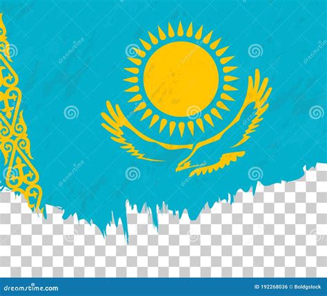 Grunge Kazakhstan Flag Kazakhstan Flag With Waving Grunge Texture