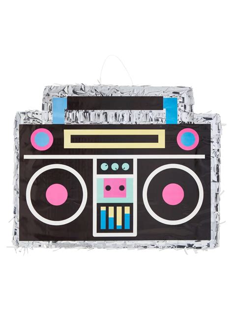 Small 80s Boombox Pinata For Retro Birthday Party Decorations 90s Hip