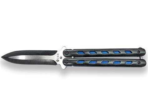 ALUMINIUM HANDLE 9 5 CM STAINLESS STEEL BLADE BUTTERFLY KNIFE JKR