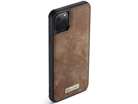 Caseme Iphone Pro Max Hoesje Portemonnee Case Bruin