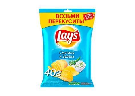 Чипсы Lay's сметана и зелень (40 гр.) | Раки у друзей - Магазин живых и ...