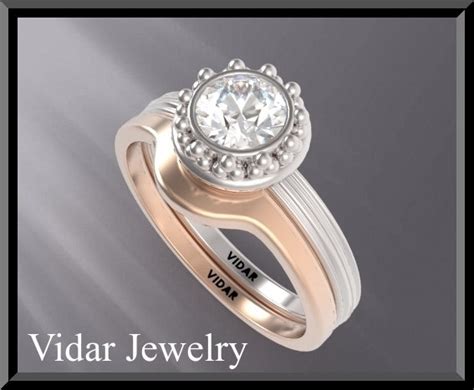 Two Tone Diamond Wedding Ring Set | Vidar Jewelry - Unique Custom Engagement And Wedding Rings