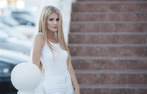 Wallpaper Girl Beautiful Model Jeans Sweet Blonde Adorable Tank Top For Mobile And