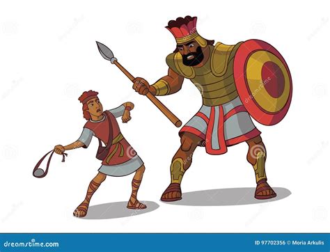 Illustration Von David Und Von Goliath Stock Abbildung Illustration