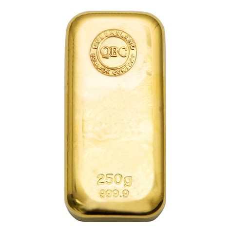 250g Gold Cast Bar Queensland Bullion Company 1300 995 997