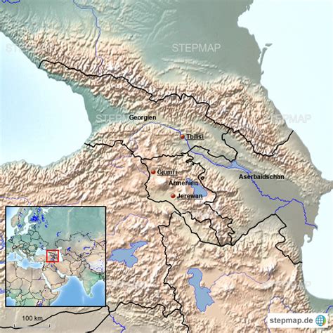 StepMap Armenien und Georgien Landkarte für Deutschland