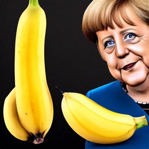 Angela Merkel As A Banana Caricature K Photo Stable Diffusion