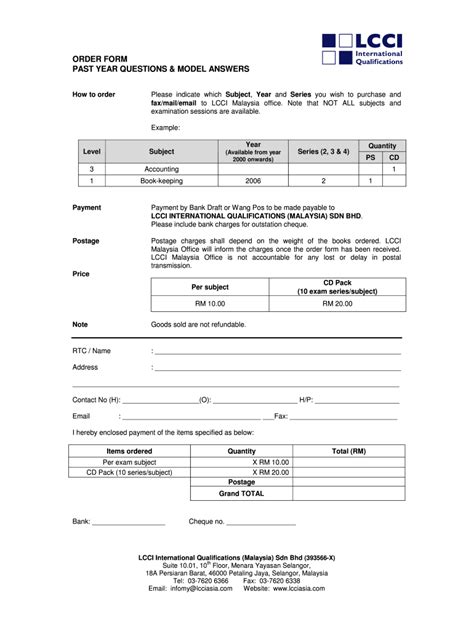 lcci accounting practice past exam papers