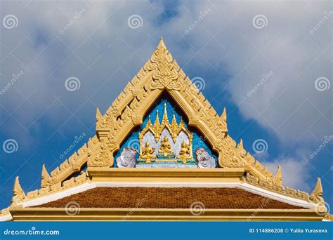 Buddhist Temple Wat Roof In Thailand Thai Traditional Religious