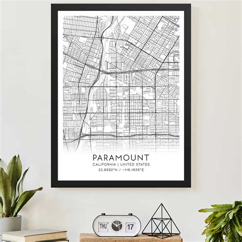 Paramount California Map Poster, Modern Home Decor Wall Art Print ...