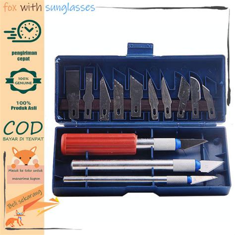 Knifezer Set Pisau Ukir Seni 13 In 1 Crafting Art Knife With 3 Handle