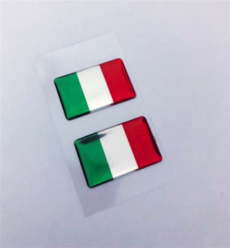 Pcs X Italy Flag Stickers X Mm Or X Mm Flag Decal D Resin