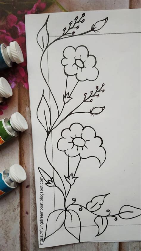 Easy Flower Drawings How To Draw A Floral Design Drawing