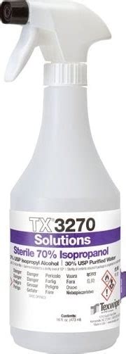 Texwipe Tx3270 70 Isopropyl Alcohol Sterile 16 Oz Priced Per Ea