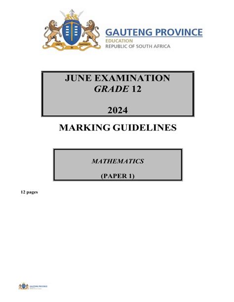 Official Gr Mathematics P Memo Eng