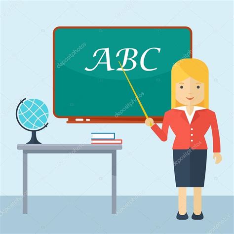 Teacher Woman In Classroom Stock Vector Image By ©quarta 124698530