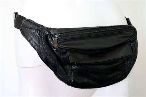 Black Leather Vintage Fanny Pack Hip Sack By Elofson On Etsy