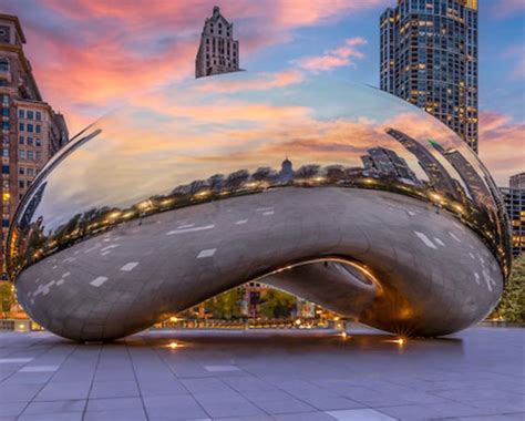 Large Mirrored Stainless Steel Cloud Gate Sculpture - YouFine Sculpture