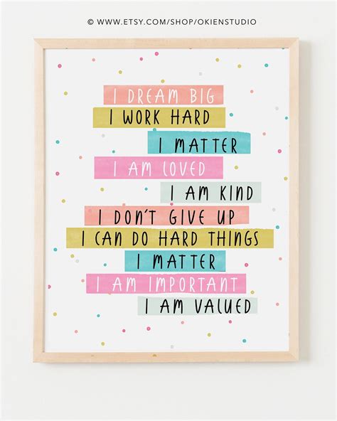 Positive Affirmationen F R Kinder Zum Ausdrucken Poster F R Etsy De