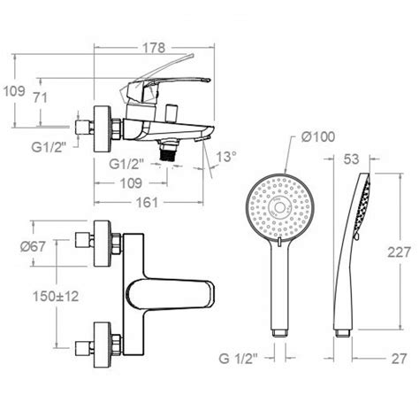 NEW FLY Einhebel Wannenfüll und Brausebatterie chrom mit Brauseset