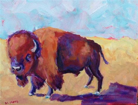 Bison Painting Continues Beth Carrington Brown Original Fine Art