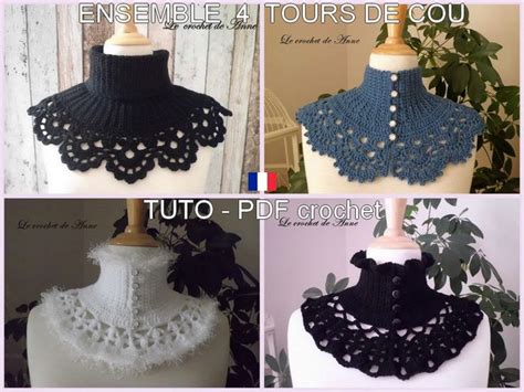 Ensemble Pdf Crochet Tours De Cou Victorien Aux Bordures Dentelle