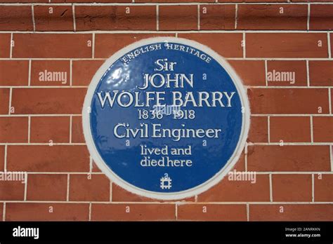 English Heritage Blue Plaque Marking A Home Of Civil Engineer Sir John