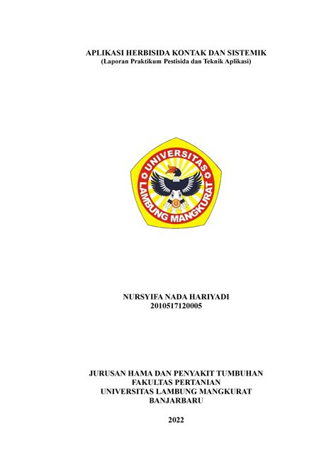 Aplikasi Herbisida Kontak Dan Sistemik Aplikasi Herbisida Kontak