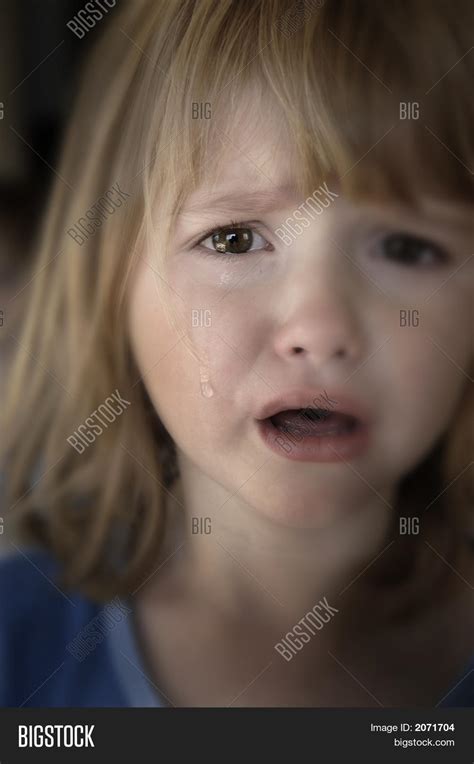 Little Girl Crying Tears Image & Photo | Bigstock