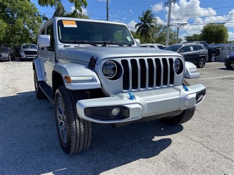 2022 Jeep Wrangler Unlimited Sahara 4xe 4777 Miles Silver Zynith Clearcoat 4d Sp Certified Pre