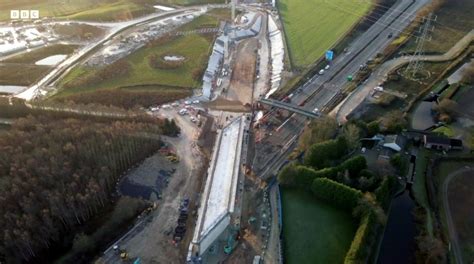 Giant Hs2 Bridge Guided Into Position Over M42