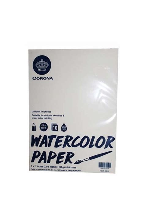 Corona Watercolor Paper 9x12" 190gsm 10sheets PACK - The Oil Paint Store