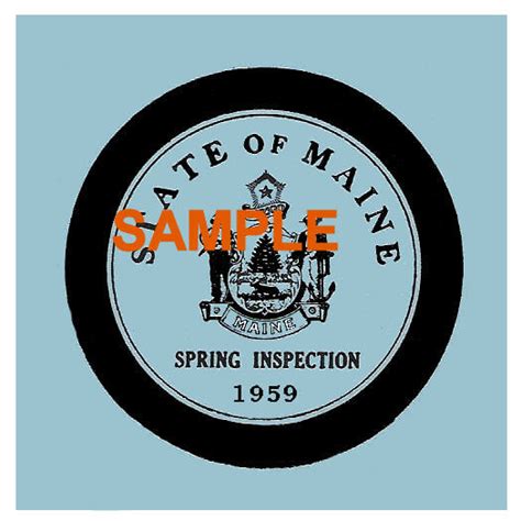 1959 Maine SPRING INSPECTION Sticker - $20.00 : Bob Hoyts Classic ...