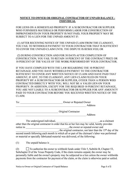 Texas Mechanics Lien Law In Construction Faqs Forms Fill Out And